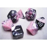 Chessex: Gemini Black-Pink/White 7-Die Set