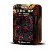 FanRoll: 7CT Dragon Storm Silicone - Black Dragon Scales Polyhedral Dice Set