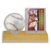 Ultrapro Light Wood Ball And Card Holder By Ultrapro